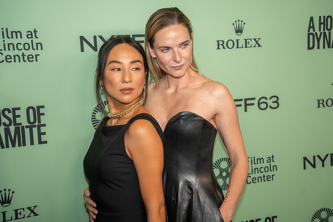 Rebecca Ferguson's Autumn: Arrakis, the Silo Finale, and a London Mystery - File:Greta Lee Rebecca Ferguson A House of Dynamite-57.jpg