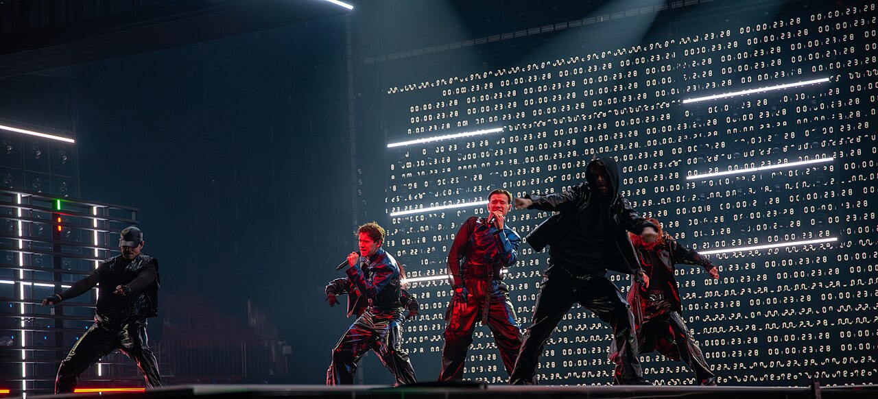 Marcus & Martinus performing during Eurovision 2024 rehearsals